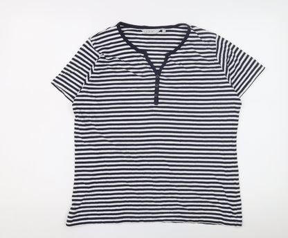 EWM Women's Multicoloured Striped T-Shirt, Size M, Casual