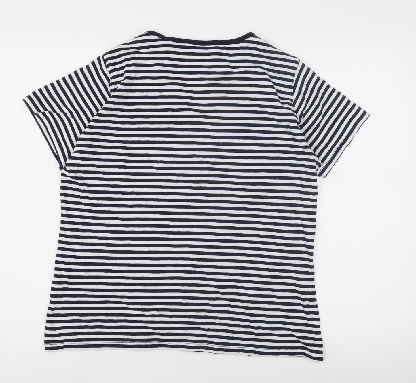 EWM Women's Multicoloured Striped T-Shirt, Size M, Casual