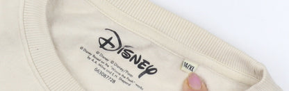 Unisex Adults UK Size XL Disney Beige Pullover Sweatshirt