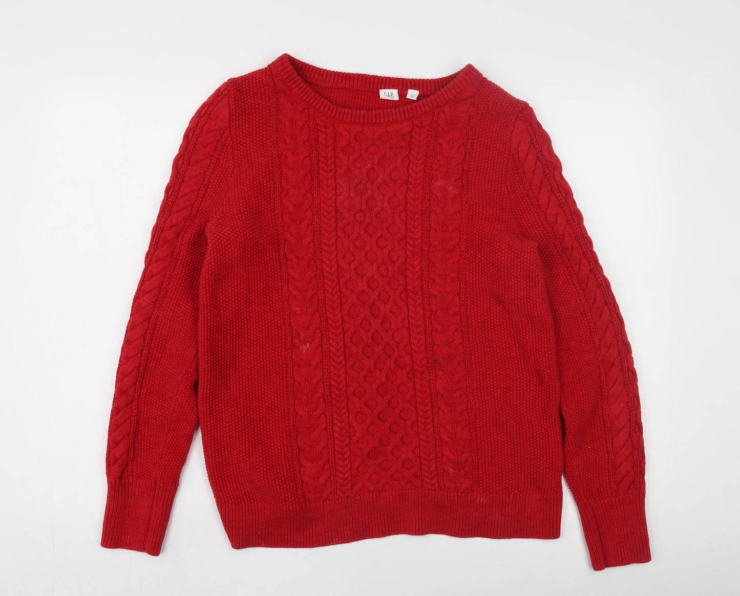 Gap Women's Red Cable-Knit Pullover Jumper - L