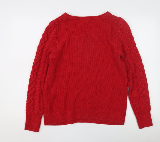 Gap Women's Red Cable-Knit Pullover Jumper - L
