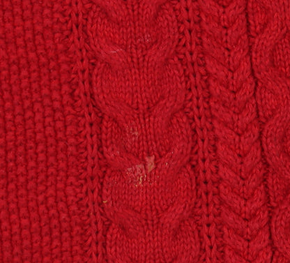 Gap Women's Red Cable-Knit Pullover Jumper - L