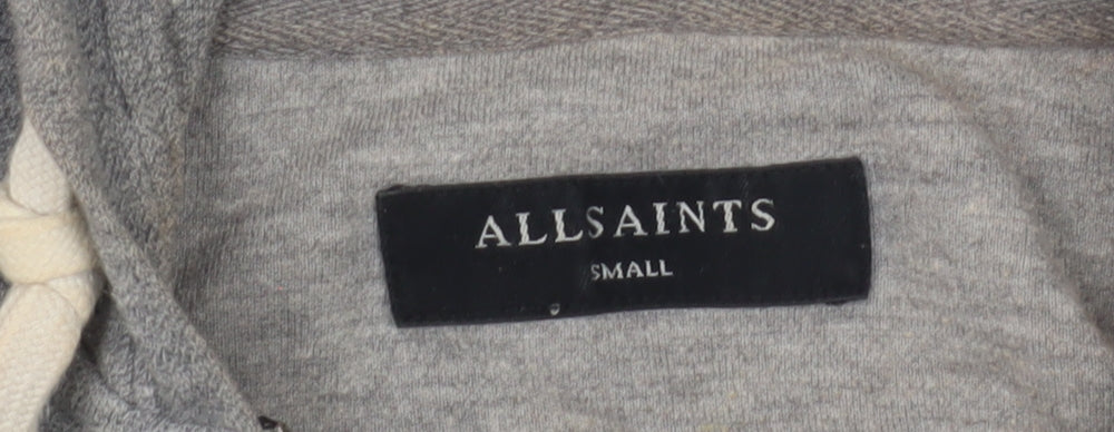 Mens UK Size S AllSaints Grey Full Zip Hoodie