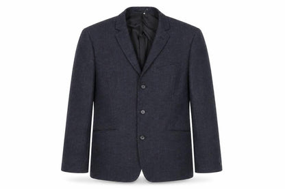 Front view of ASOS Men's Blue Wool Blazer, size 40R, Herringbone