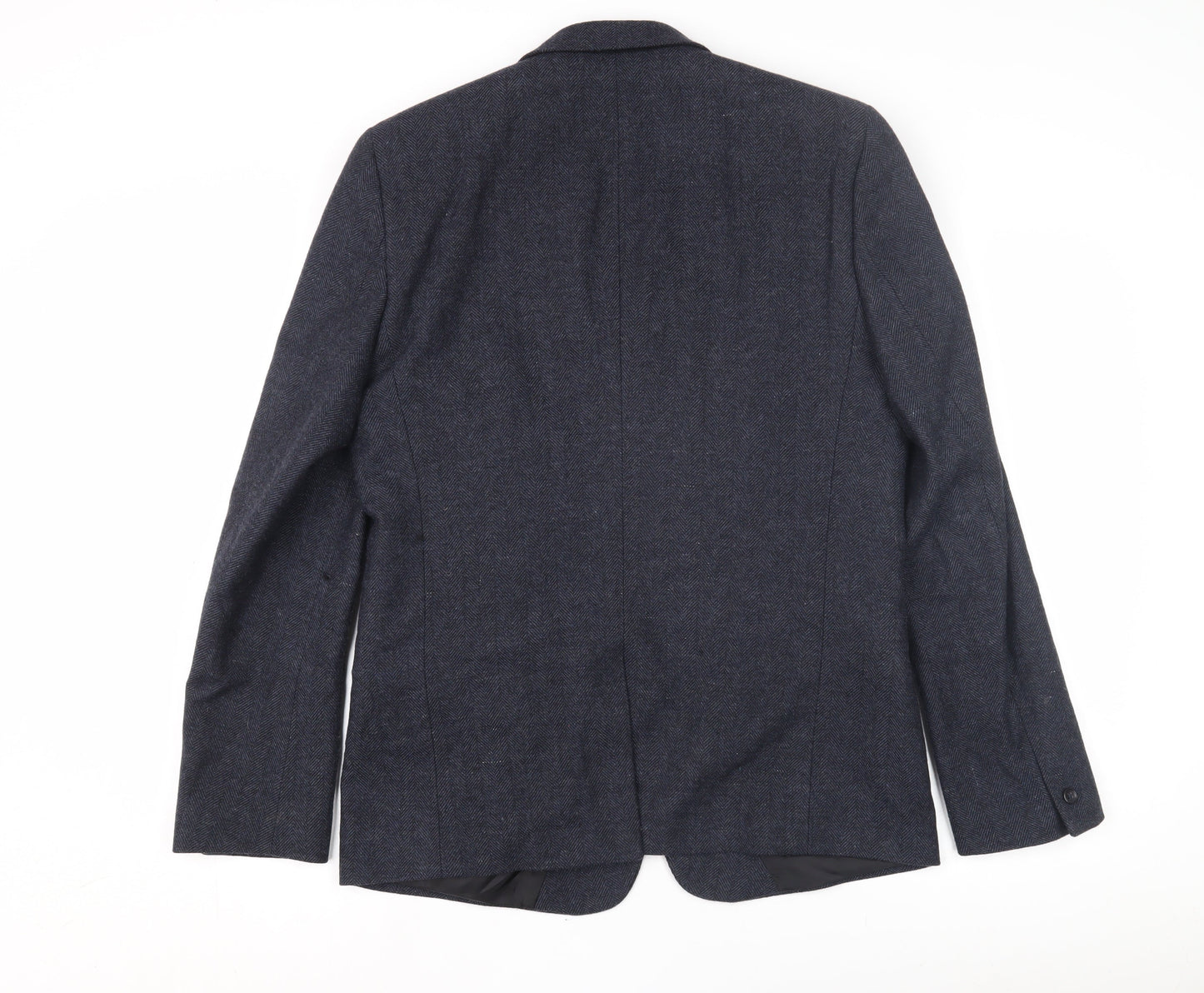 ASOS Men's Blue Wool Blazer, Size 40R, Herringbone