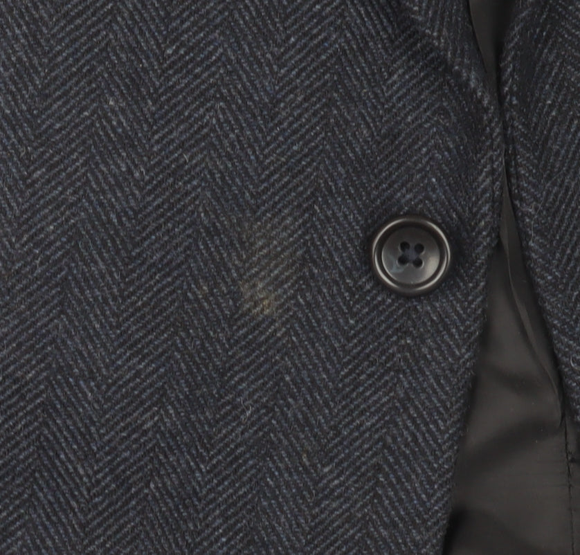 ASOS Men's Blue Wool Blazer, Size 40R, Herringbone