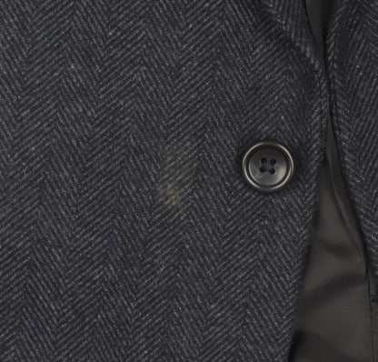 ASOS Men's Blue Wool Blazer, Size 40R, Herringbone
