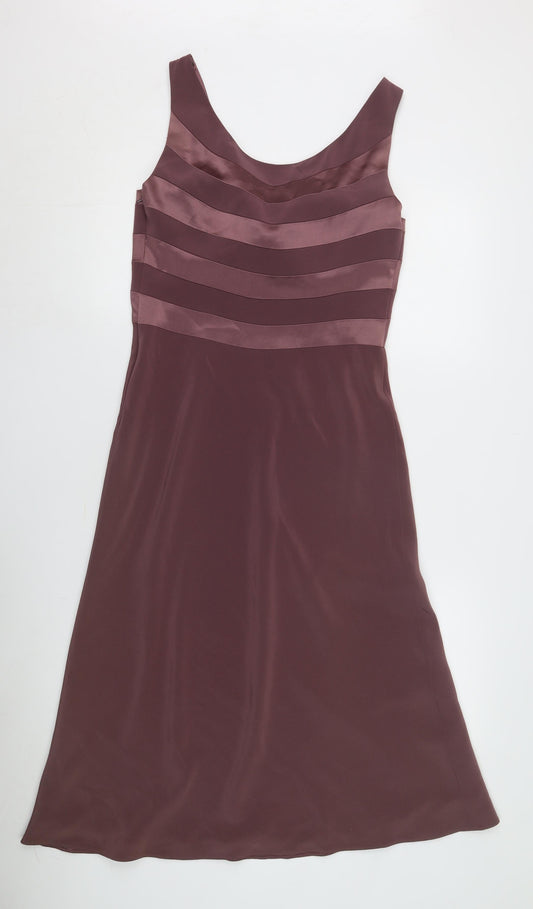 Dusk Women's Purple Midi Satin Sheath Dress UK 12