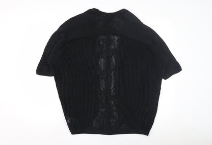 Gap Women's Black Open-Knit Cardigan M