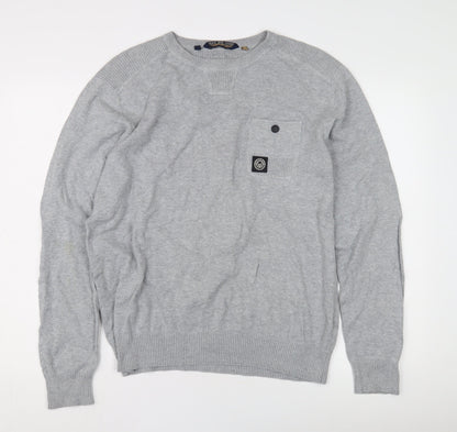 Duck and Cover Men's Grey Pullover Jumper Size L