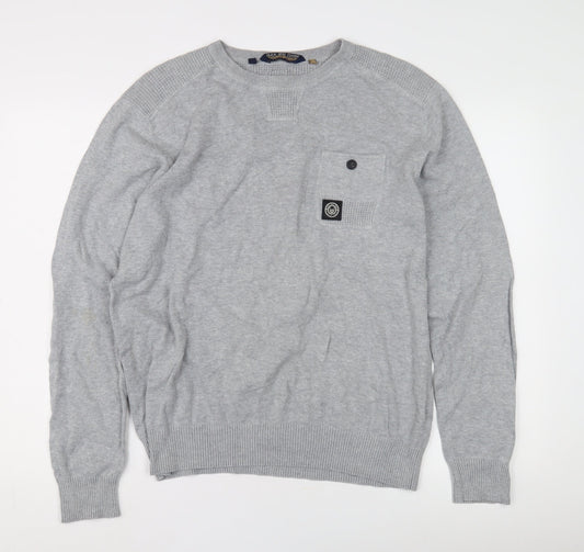Duck and Cover Men's Grey Pullover Jumper Size L