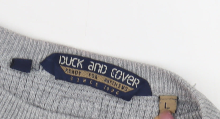 Duck and Cover Men's Grey Pullover Jumper Size L