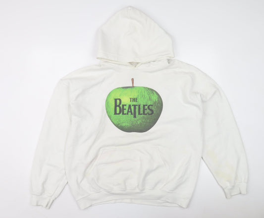 The Beatles Unisex Pullover Hoodie White L Music