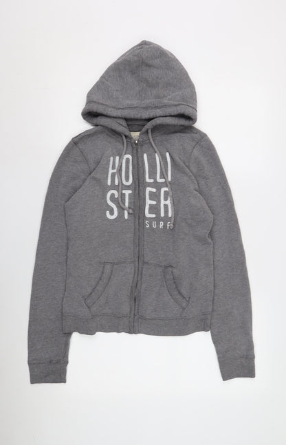 Hollister Women's Grey Full Zip Hoodie, Size M