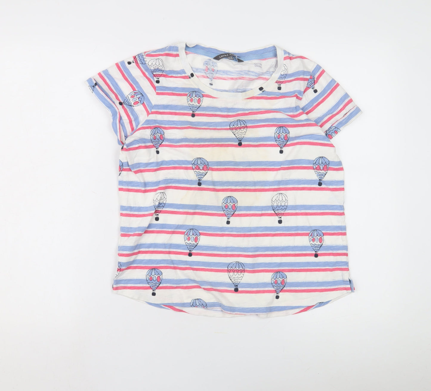 Womens UK Size 10 Laura Ashley Multicoloured Basic T-Shirt