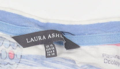 Womens UK Size 10 Laura Ashley Multicoloured Basic T-Shirt
