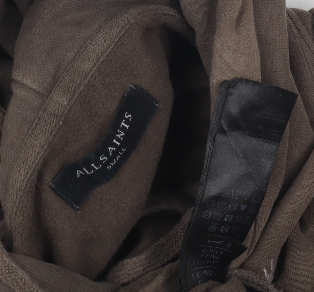 Mens UK Size S AllSaints Brown Pullover Hoodie