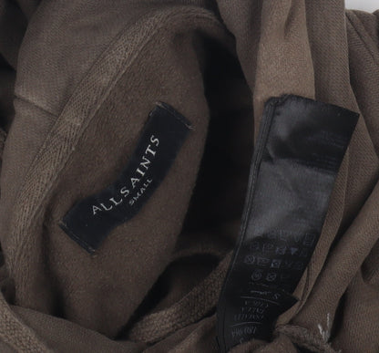 Mens UK Size S AllSaints Brown Pullover Hoodie