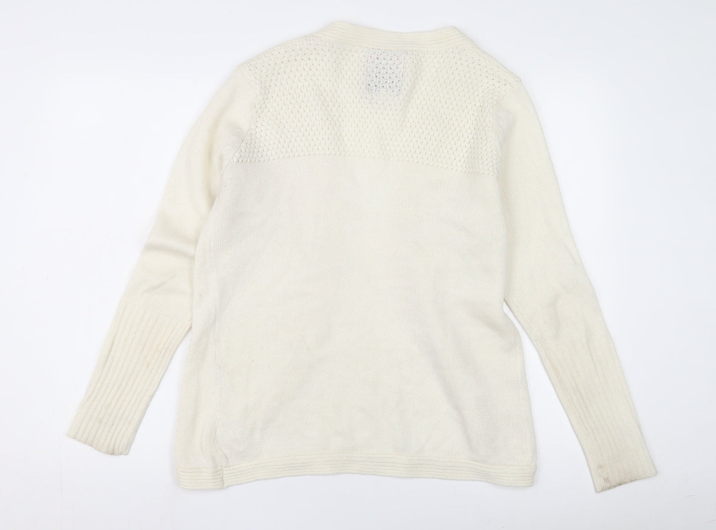 Lee Cooper Women's Ivory Cardigan 12 V-Neck