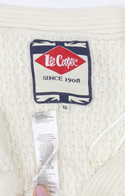 Lee Cooper Women's Ivory Cardigan 12 V-Neck
