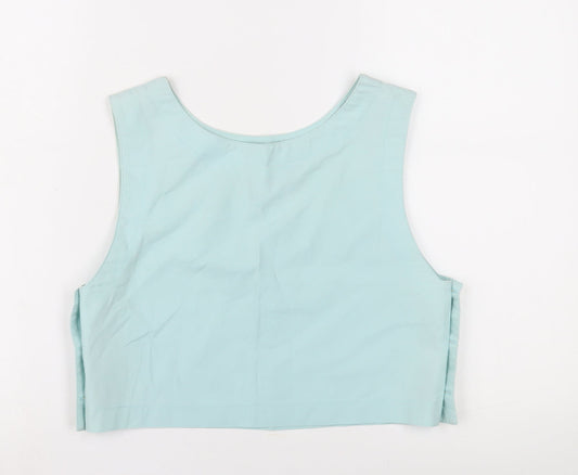 Womens UK Size 10 Laura Ashley Blue Cropped Blouse