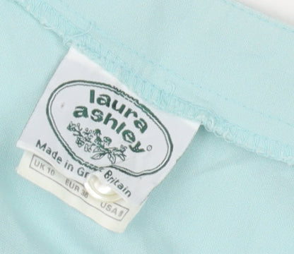 Womens UK Size 10 Laura Ashley Blue Cropped Blouse