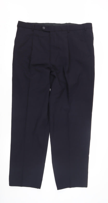 Mens UK Size 38S Ciro Citterio Slim Fit Dress Pants Black Trousers