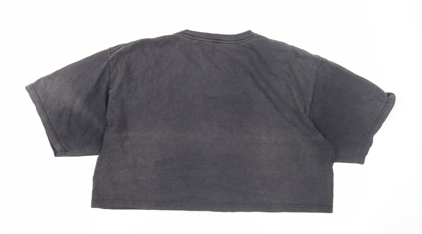 Unisex Adults UK Size L Hard Rock Cafe Black Cropped T-Shirt