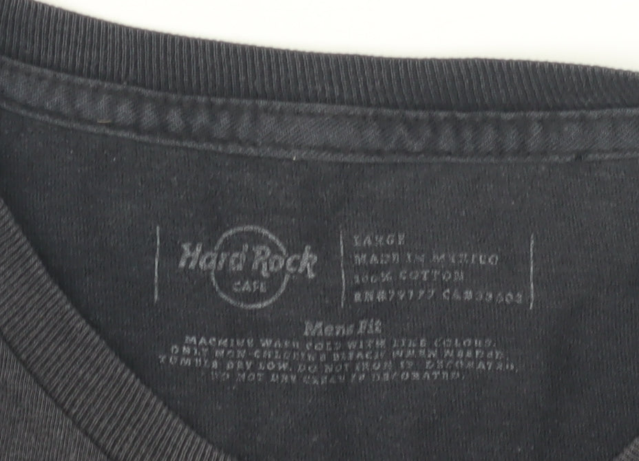 Unisex Adults UK Size L Hard Rock Cafe Black Cropped T-Shirt