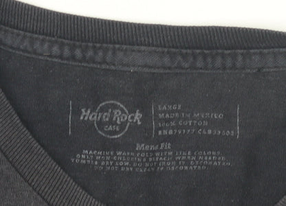 Unisex Adults UK Size L Hard Rock Cafe Black Cropped T-Shirt