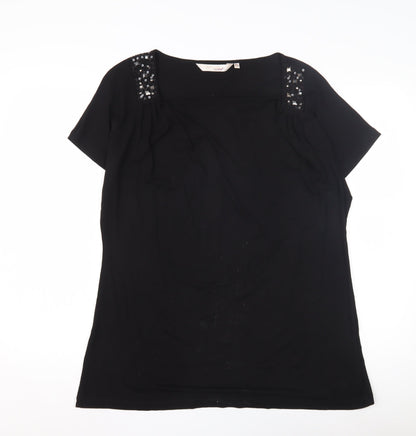 EWM Women's Black Plus Size Sequin T-Shirt