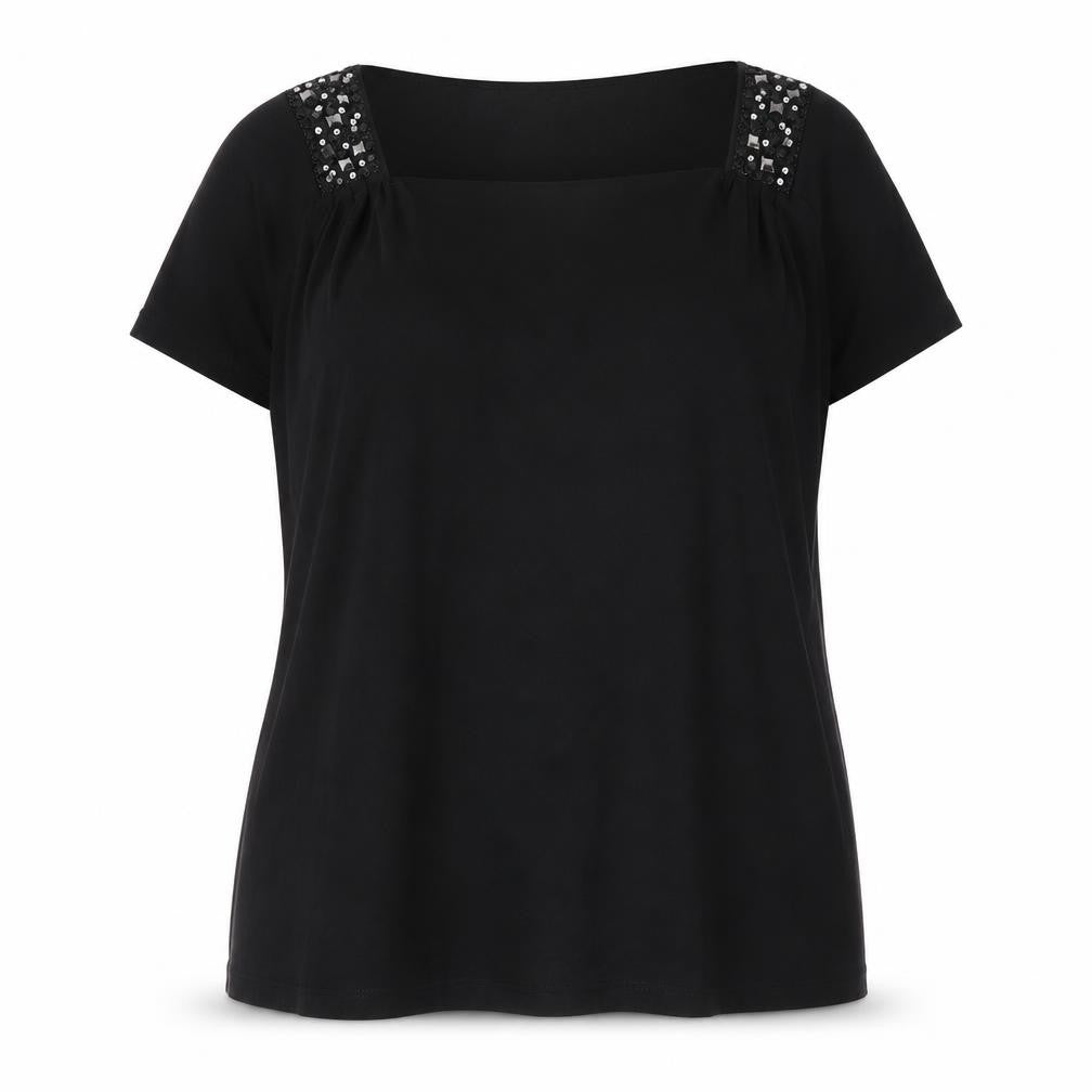 Womens UK Size 22-24 EWM Black Basic T-Shirt