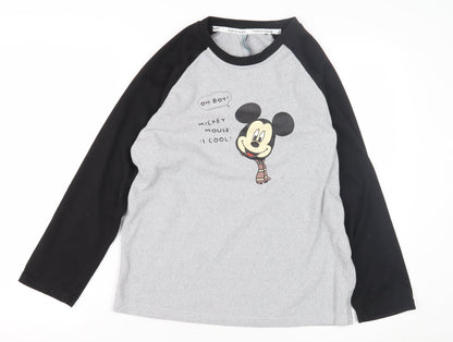 Fashion Home Boys Mickey Mouse Grey Pyjama Top - Large