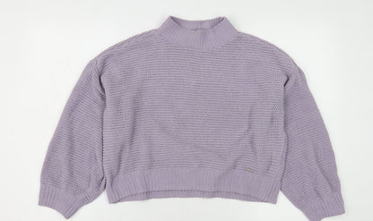 Womens UK Size XS Hollister Purple Pullover Jumper