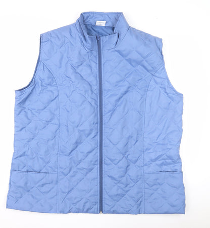 Womens UK Size XL Anne de Lancay Blue Quilted Coat