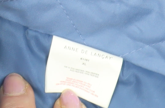 Womens UK Size XL Anne de Lancay Blue Quilted Coat