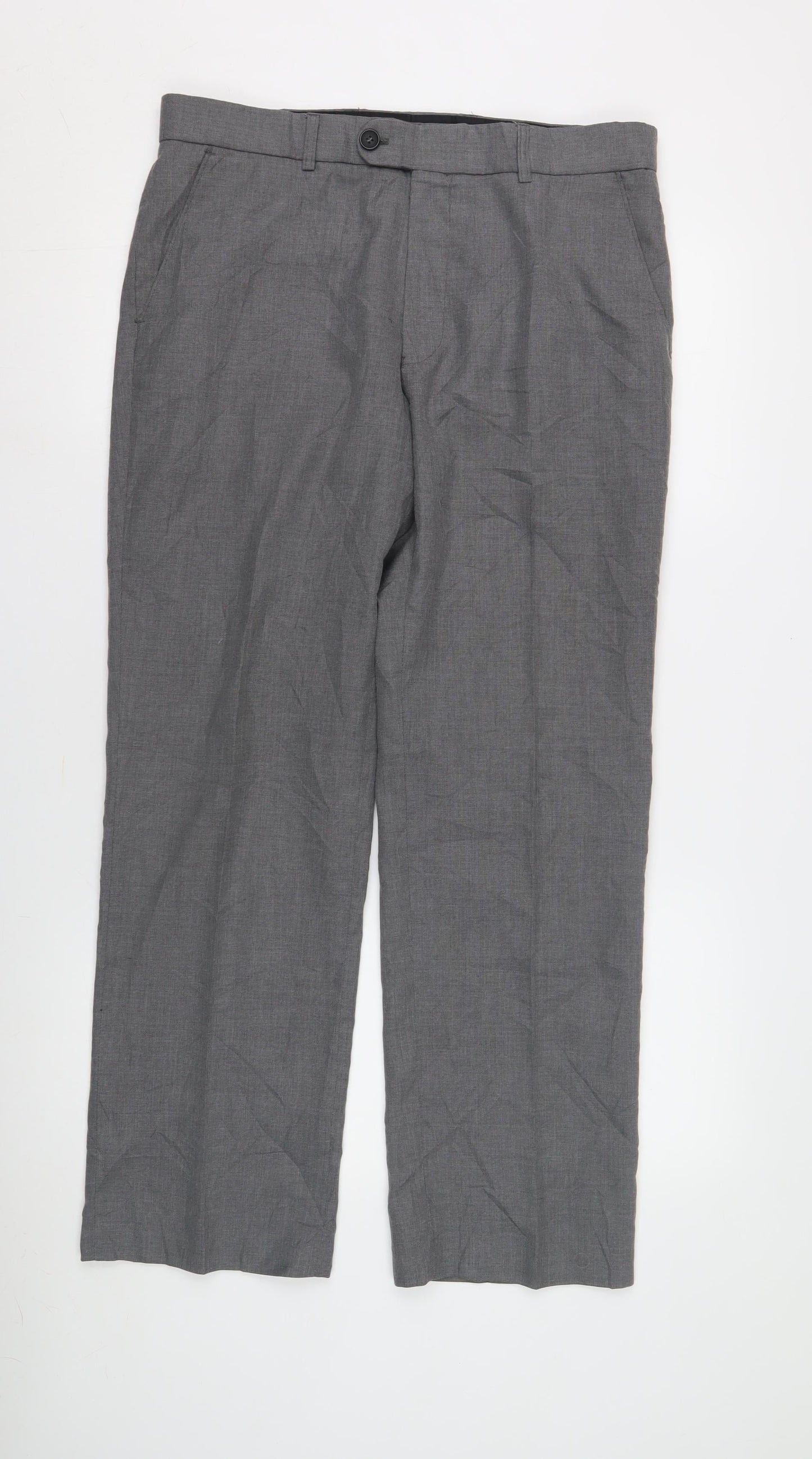 Burton Men's Grey Trousers 34 S Regular Formal