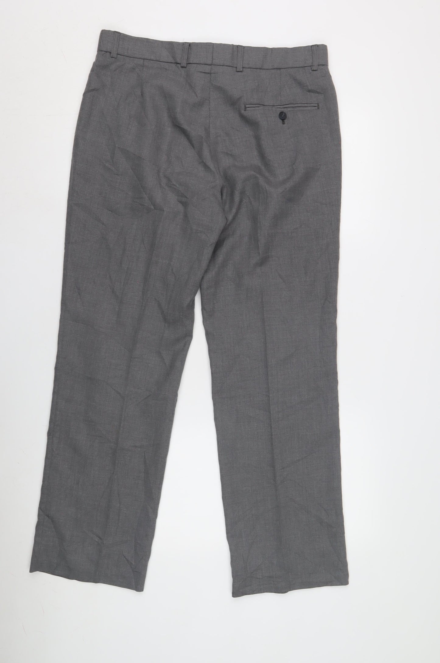 Burton Men's Grey Trousers 34 S Regular Formal