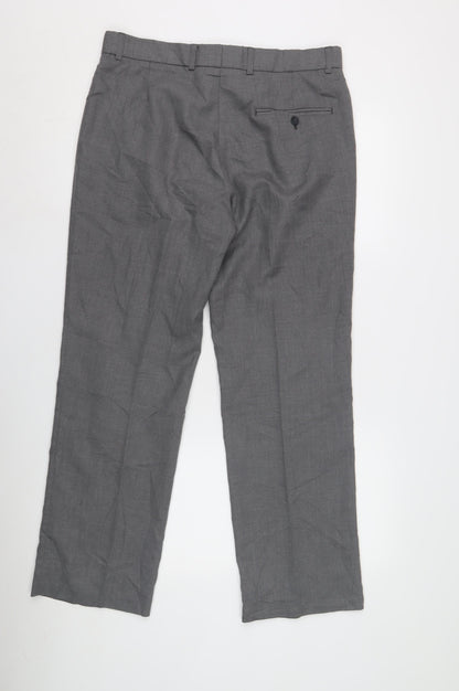 Burton Men's Grey Trousers 34 S Regular Formal