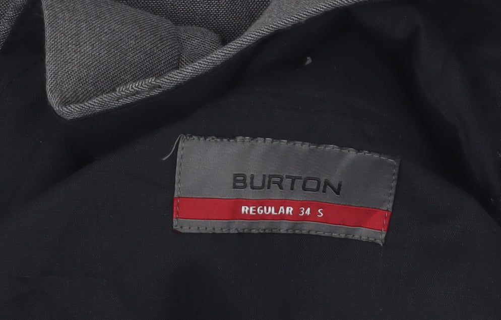 Burton Men's Grey Trousers 34 S Regular Formal