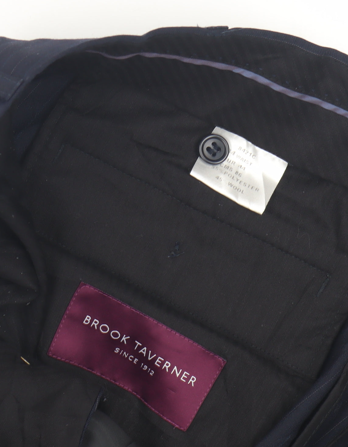 Brook Taverner Men's Blue Pinstripe Dress Pants