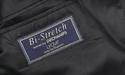 Dechamps Men's Grey Short Blazer, Wool, Size 40 Short, Pinstripe