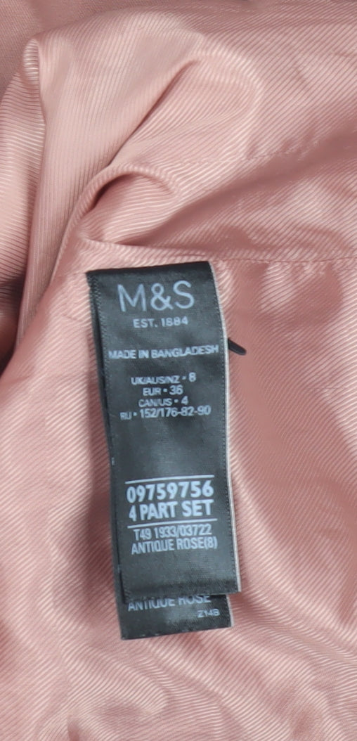 Womens UK Size 8 Marks and Spencer Pink Trench Coat
