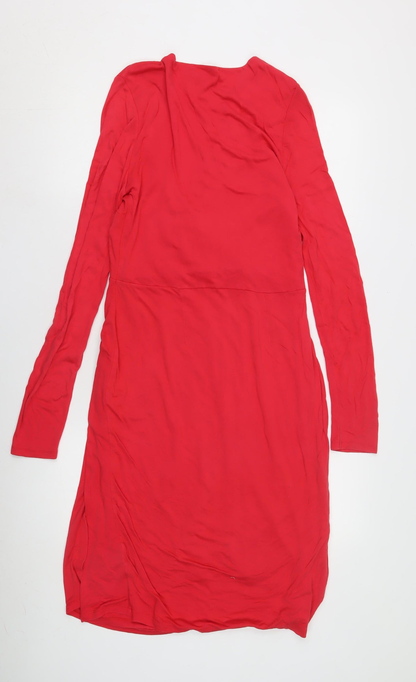 Boden Women's Red Wrap Dress, Size 10, Viscose Jersey