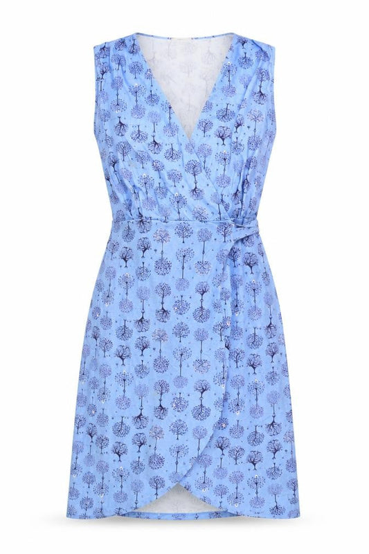 Front view of Joe Browns Women's Blue Floral Sleeveless Dress