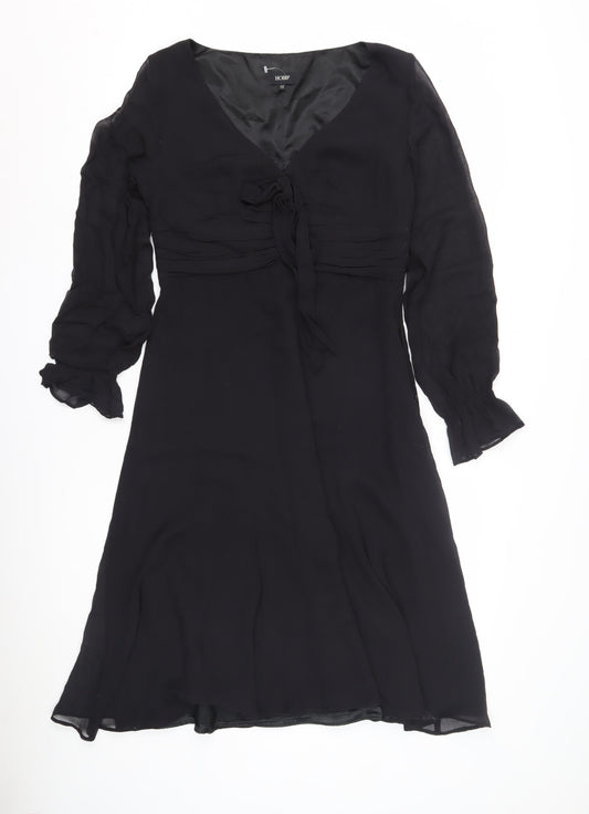 Hobbs Women's Black Long Sleeve Chiffon Dress Size 10