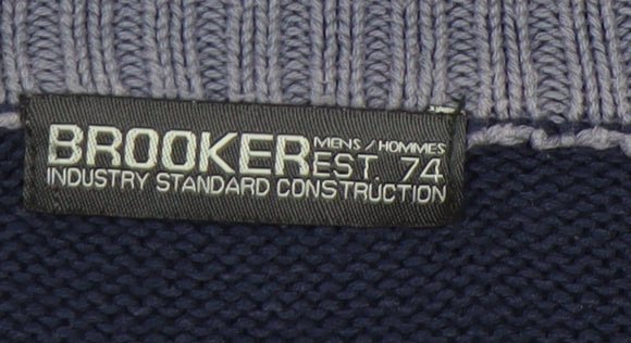 Brooker Men's Blue High Neck Pullover Jumper M