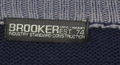 Brooker Men's Blue High Neck Pullover Jumper M