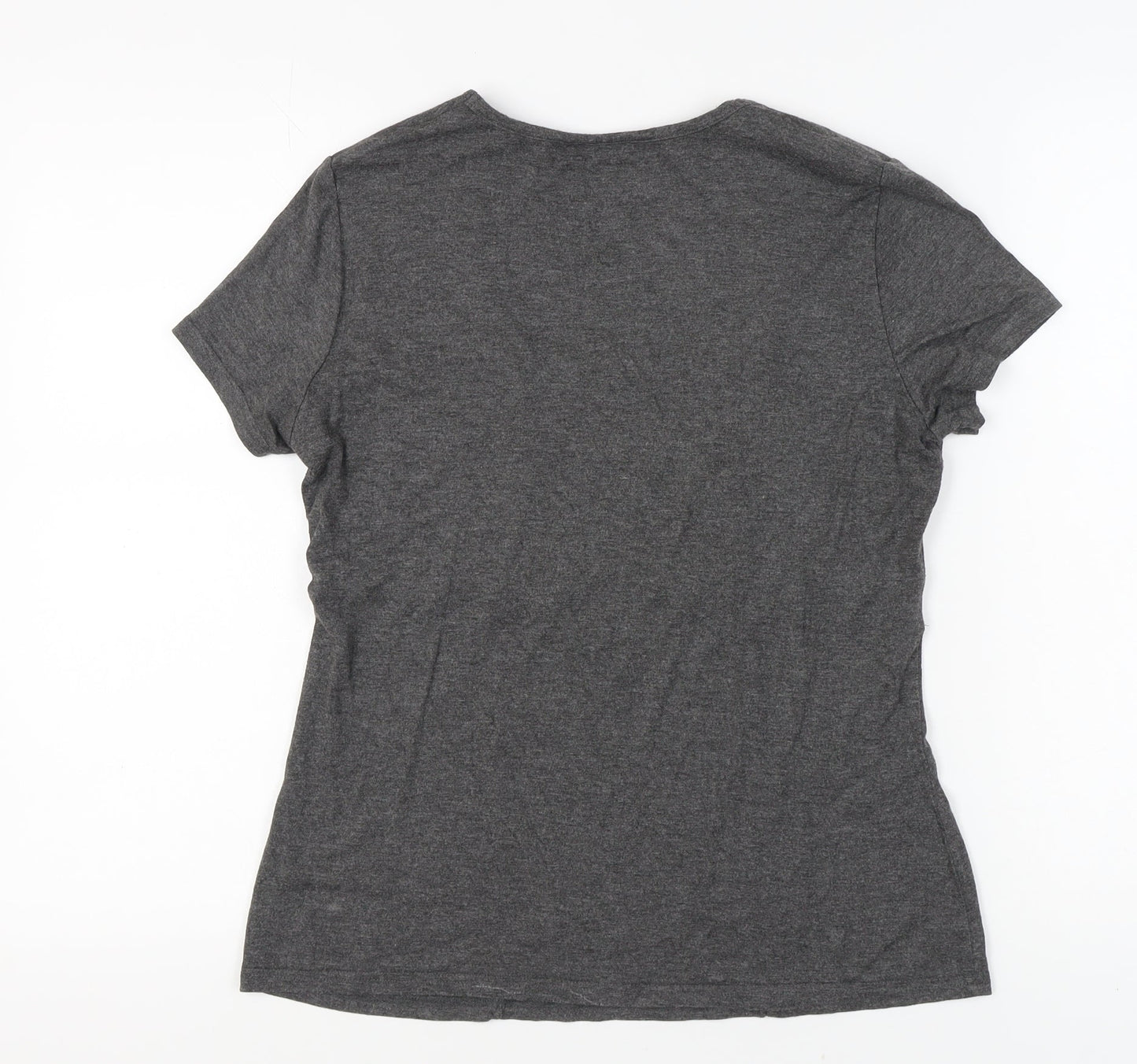 Autonomy Women's Grey Scoop Neck T-Shirt, Size 14