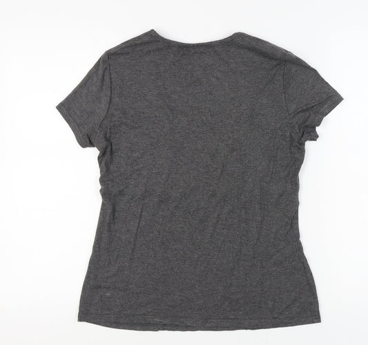 Autonomy Women's Grey Scoop Neck T-Shirt, Size 14